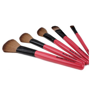 Bundle Monster 15-Piece Studio Pro Make Up Cosmetic Brush Set with Pink Faux Crocodile Case