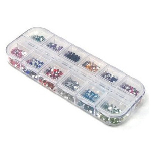 SodialTM 3000 Nail Art Gems Mixed Colours Shapes in Case