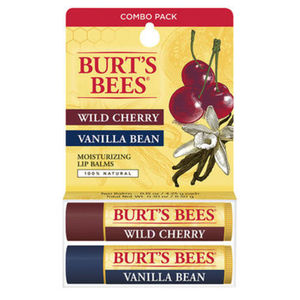 Burt's Bees Vanilla Bean/Wild Cherry Lip Balm Twin Pack