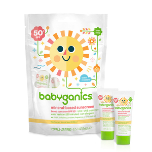 BabyGanics Mineral-based Sunscreen, 50+spf, 12 Single-use Tubes
