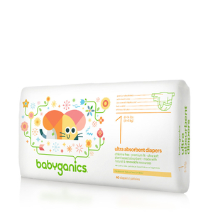 BabyGanics Ultra Absorbent Diapers, Size 1