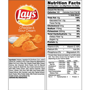 Lays Cheddar & Sour Cream Flavored Potato Chips 184.2g