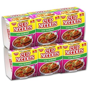 Nissin Cup Noodles with Shrimp 6 Pack (64g per cup)