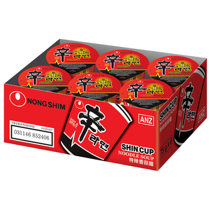 Nongshim ShinCup Spicy Noodle Soup 6 Pack (68grams per cup)