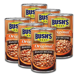 Bush's Best Original Baked Beans Seasoned with Bacon & Brown Sugar 6 Pack (468g per pack)