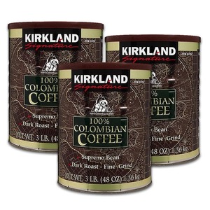 Kirkland Signature 100% Columbian Coffee 3 Pack (1.36kg per can)