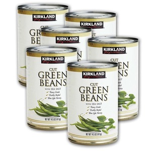 Kirkland Signature Cut Green Beans with Sea Salt 6 Pack (411g per can)