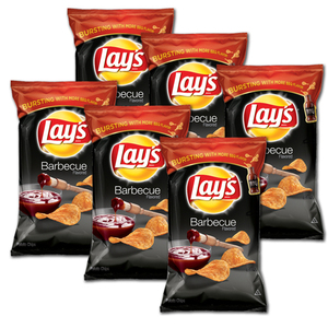 Lays Barbeque Flavored Potato Chips 6 Pack (184.2g per pack)
