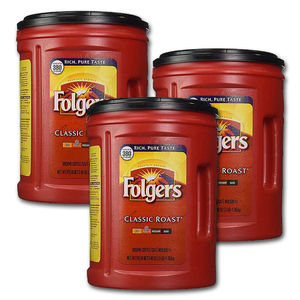 Folgers Classic Roast Ground Coffee 3 Pack (1.36kg per pack)