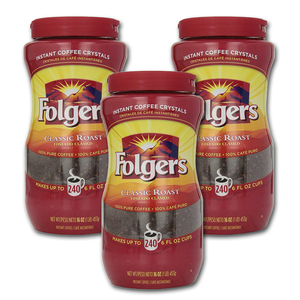 Folgers Classic Roast Instant Coffee 3 Pack (453g per pack)
