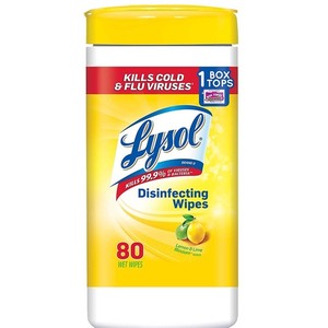 Lysol Disinfecting Wipes Lemon 80 count