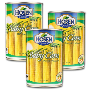 Hosen Quality Baby Corn Young Corn Spear 3 Pack (425g per pack)