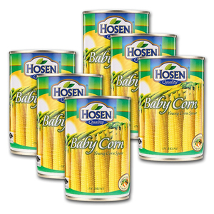 Hosen Quality Baby Corn Young Corn Spear 6 Pack (425g per pack)