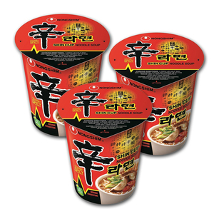 Nongshim ShinCup Spicy Noodle Soup 3 Pack (68grams per cup)
