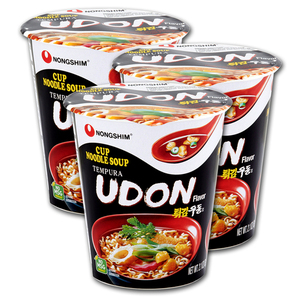 Nongshim Cup Noodle Soup Tempura Udon Flavor 3 Pack (62g per cup)