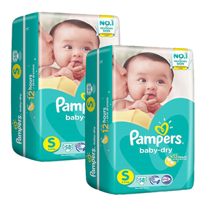 Pampers Babydry Diaper 2 Pack (58's Small per pack)