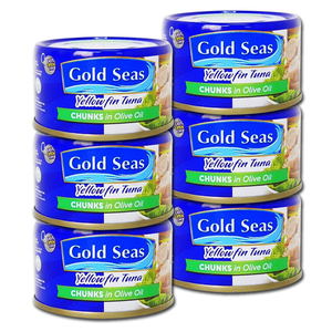 Gold Seas Yellowfin Tuna Chunks in Olive Oil 6 Pack (185g per can)