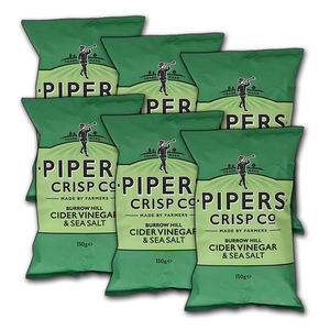 Pipers Crisp Co Burrow Hill Cider Vinegar & Sea Salt 6 Pack (150g per pack)