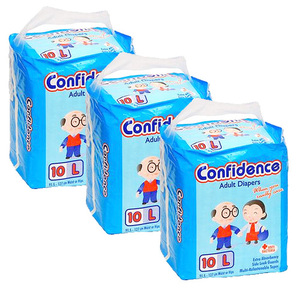 Confidence Adult Diapers 3 Pack (10's Large per pack)
