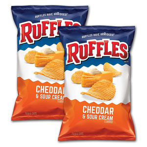 Ruffles Cheddar & Sour Cream Flavored Potato Chips 2 Pack (184.2g per pack)