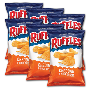 Ruffles Cheddar & Sour Cream Flavored Potato Chips 6 Pack (184.2g per pack)