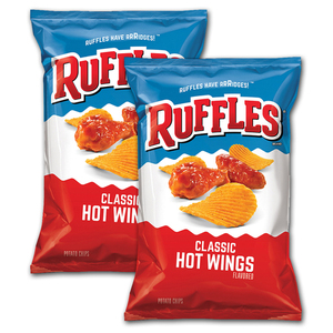 Ruffles Classic Hot Wings Flavored Potato Chips 2 Pack (184.2g per pack)
