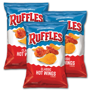 Ruffles Classic Hot Wings Flavored Potato Chips 3 Pack (184.2g per pack)