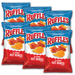 Ruffles Classic Hot Wings Flavored Potato Chips 6 Pack (184.2g per pack)
