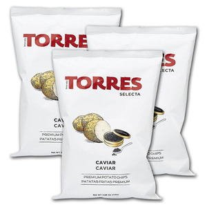 Torres Selecta Caviar Premium Potato Chips 3 Pack (110g per pack)