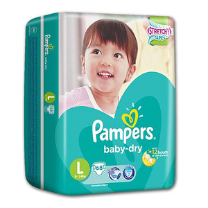 Pampers Baby dry Diapers 68's Large