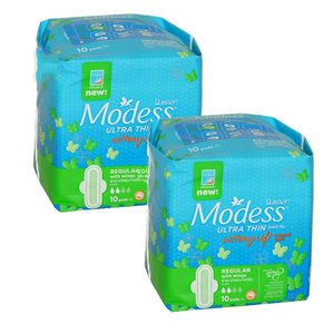 Modess Ultra Thin Cottony Soft Wings 2 Pack (10 pads per pack)