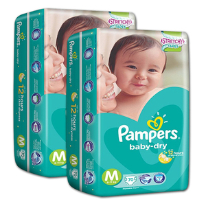 Pampers Babydry Diaper 2 Pack (70's Medium per pack)