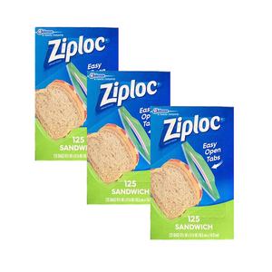 Ziploc Sandwich Bags 3 Pack (125's per pack)