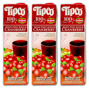 Tipco 100% Mixed Fruit Juice & Cranberry for Del Monte 3 Pack (1L per pack)