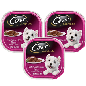 Cesar Classics Canine Cuisine Porterhouse Steak Flavor 3 Pack (100g per can)
