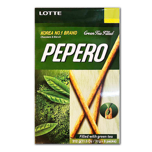 Lotte Pepero Nude Green Tea 8's (32g per box)