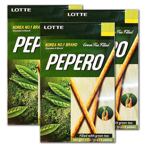 Lotte Pepero Nude Green Tea 3 Pack (8's per box)