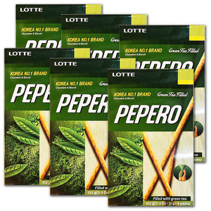 Lotte Pepero Nude Green Tea 6 Pack (8's per box)