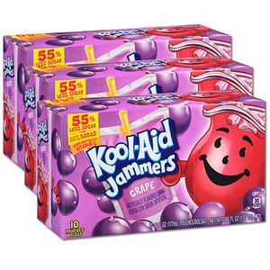 Kraft Foods Kool Aid Jammers Grape 3 Pack (10's per box)