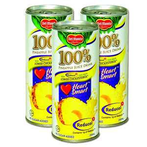 Del Monte 100% Pineapple Juice with Reducol 3 Pack (240ml per can)