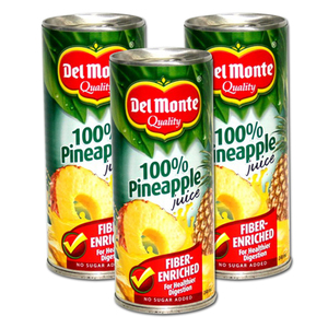 Del Monte Pineapple Juice Fiber 3 Pack (240ml per can)