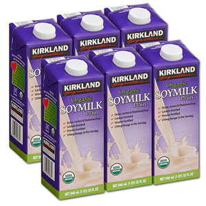 Kirkland Signature Organic Plain Soy Milk 6 Pack (946ml per pack)