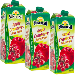 Sunfresh Apple Cranberry Juice Drink 3 Pack (1L per pack)