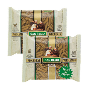 San Remo Wholemeal Penne Pasta 2 Pack (500g Per Pack)