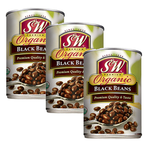 S&W Premium Organic Black Beans 3 Pack (425g per Can)