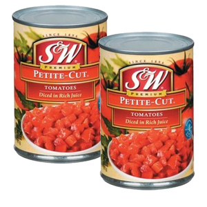 S&W Petite-Cut Diced Tomatoes 2 Pack (411g Per Can)