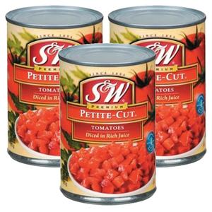 S&W Petite-Cut Diced Tomatoes 3 Pack (411g Per Can)
