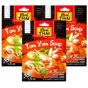 Real Thai Tom Yum Soup Paste 3 Pack (50g Per Pack)