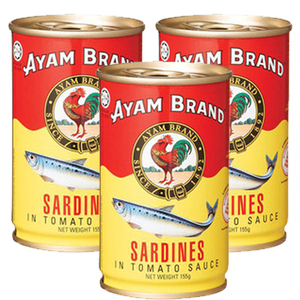 Ayam Brand Sardines in Tomato Sauce 3 Pack (155g Per Can)