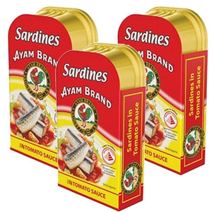 Ayam Brand Sardines in Tomato Sauce 3 Pack (120g Per Can)